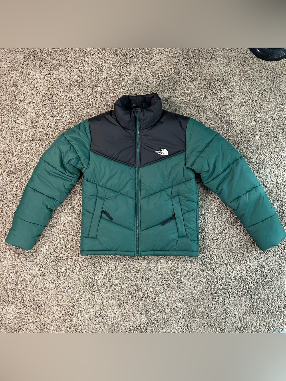 The North Face Puffer Jacket Men Small Saikuru Green Colorway Full Zip Softshell